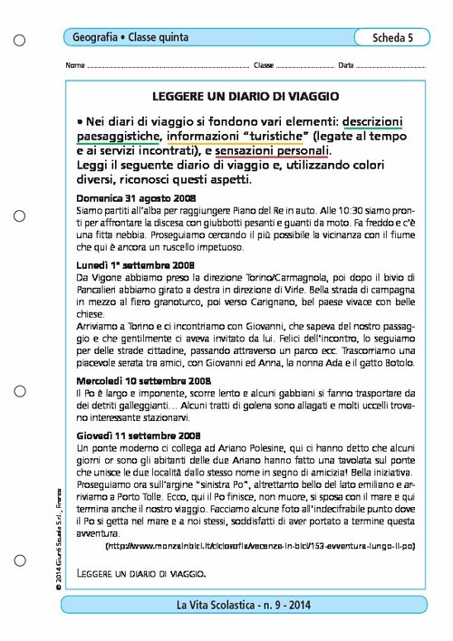 Leggere un diario di viaggio | Giunti Scuola Leggere un diario di viaggio | Giunti Scuola