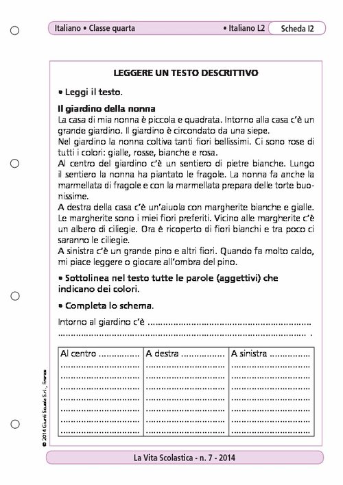 Leggere un testo descrittivo | Giunti Scuola Leggere un testo descrittivo | Giunti Scuola