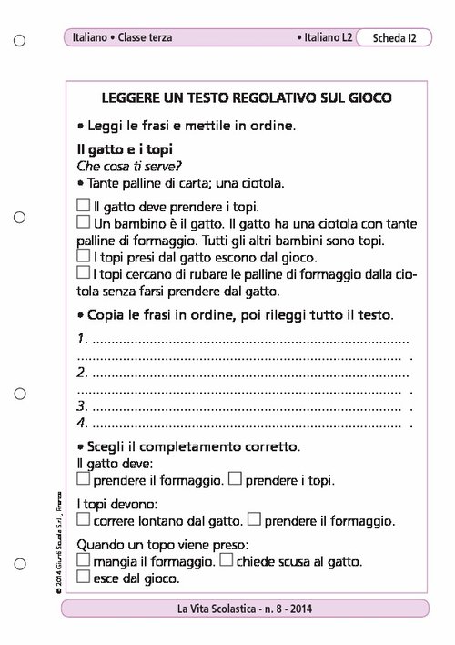 Leggere un testo regolativo sul gioco | Giunti Scuola Leggere un testo regolativo sul gioco | Giunti Scuola