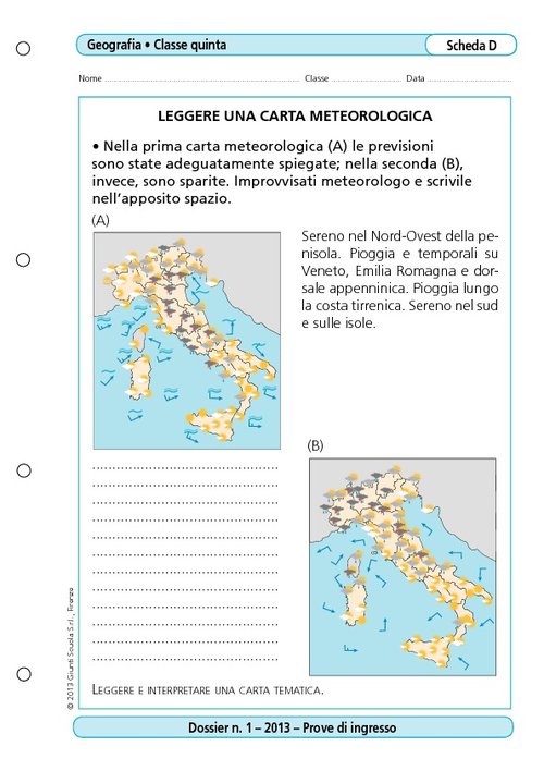 Leggere una carta meteorologica | Giunti Scuola Leggere una carta meteorologica | Giunti Scuola
