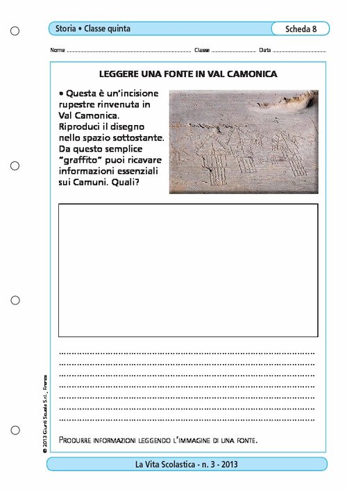 Leggere una fonte in Val Camonica | Giunti Scuola Leggere una fonte in Val Camonica | Giunti Scuola