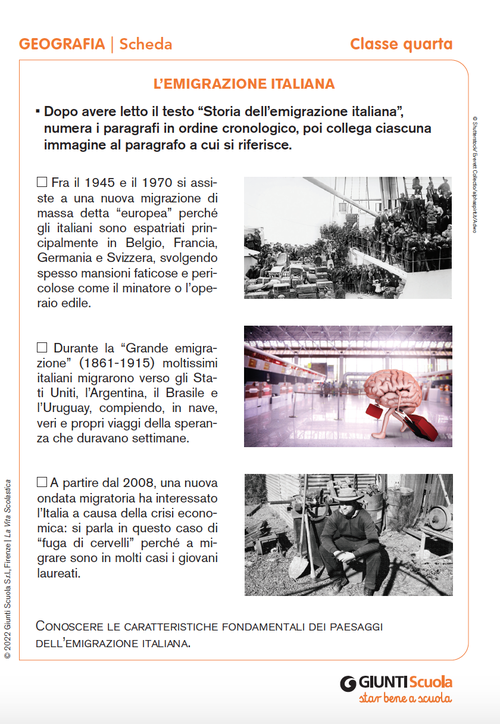L'emigrazione italiana | Giunti Scuola L'emigrazione italiana | Giunti Scuola