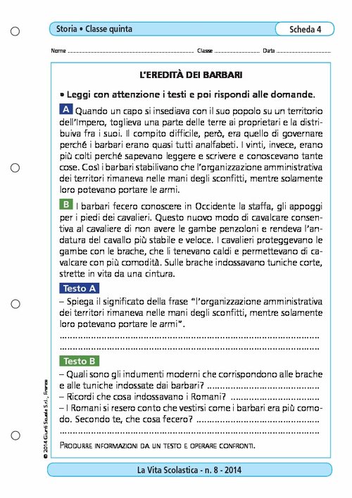 L'eredità dei barbari | Giunti Scuola L'eredità dei barbari | Giunti Scuola