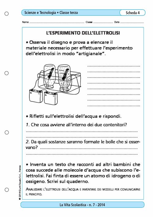 L'esperimento dell'elettrolisi | Giunti Scuola