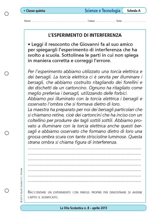 L'esperimento di interferenza | Giunti Scuola L'esperimento di interferenza | Giunti Scuola