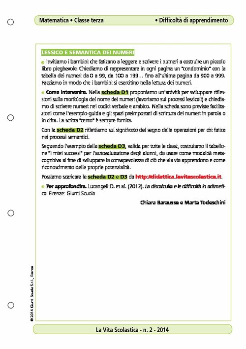 Lessico e semantica dei numeri | Giunti Scuola Lessico e semantica dei numeri | Giunti Scuola
