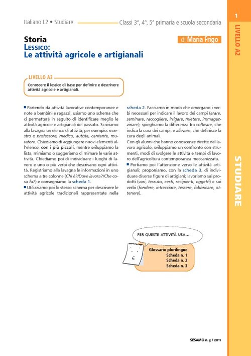 Lessico: Le attività agricole e artigianali | Giunti Scuola