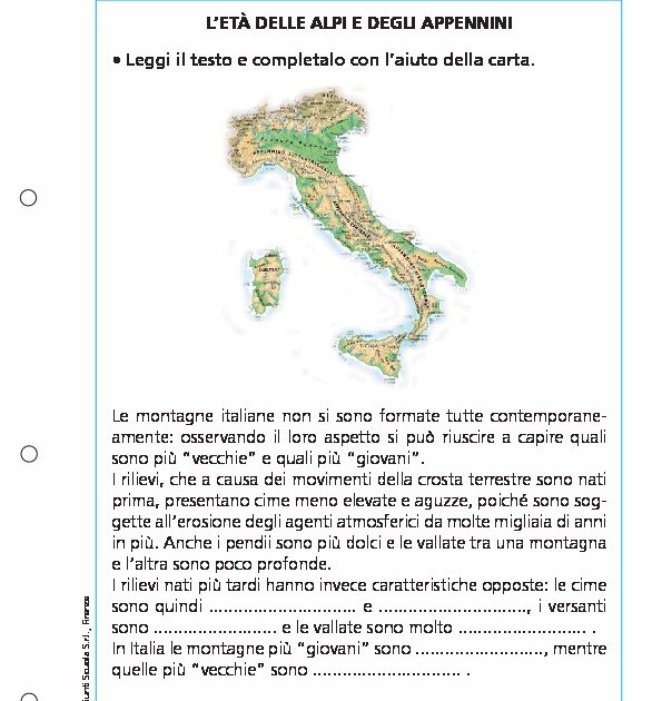 L'età delle Alpi e degli Appennini Giunti Scuola L'età delle Alpi e degli Appennini Giunti Scuola