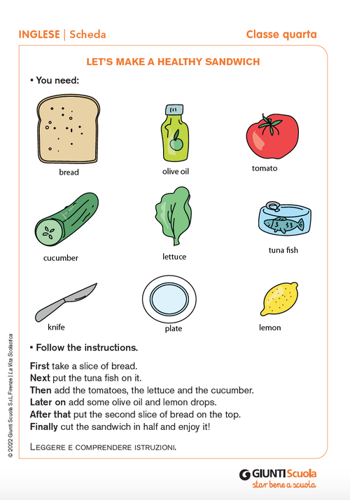Let’s make a healthy sandwich | Giunti Scuola Let’s make a healthy sandwich | Giunti Scuola