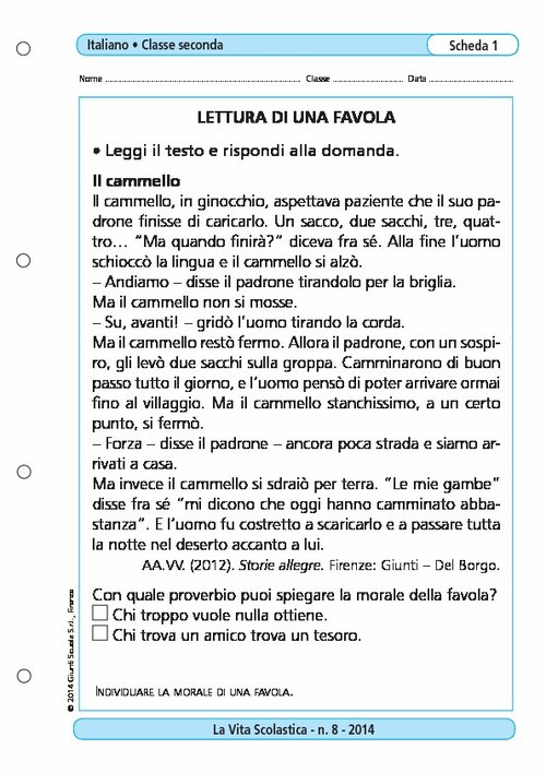 Lettura di una favola | Giunti Scuola Lettura di una favola | Giunti Scuola