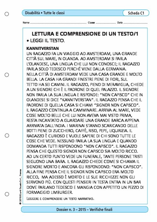 Lettura e comprensione di un testo/1_C1 | Giunti Scuola Lettura e comprensione di un testo/1_C1 | Giunti Scuola