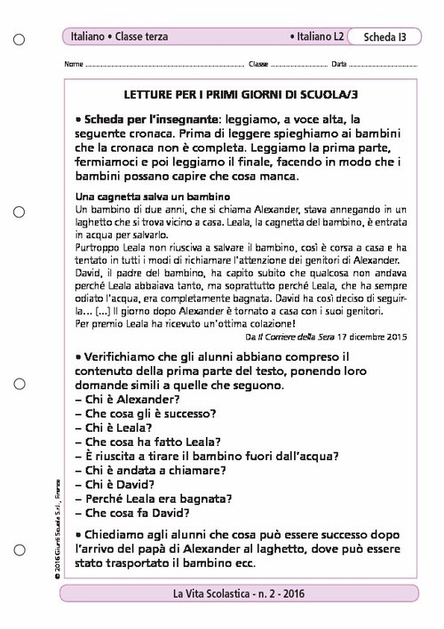 Letture per i primi giorni di scuola/3 | Giunti Scuola Letture per i primi giorni di scuola/3 | Giunti Scuola