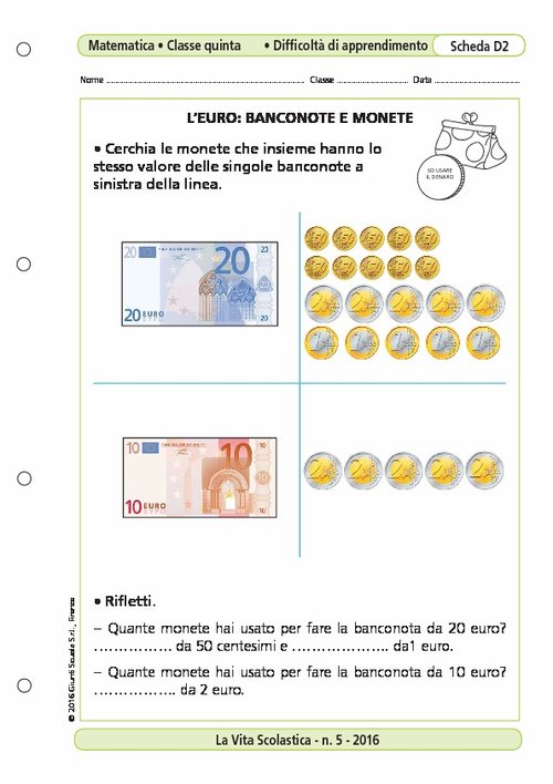 L'Euro: banconote e monete | Giunti Scuola