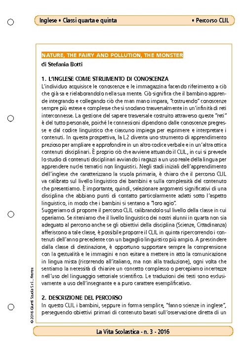 Lezione CLIL: Nature, the fairy and Pollution, the monster | Giunti Scuola Lezione CLIL: Nature, the fairy and Pollution, the monster | Giunti Scuola