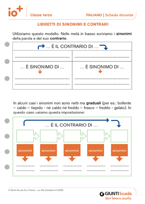Libretti di sinonimi e contrari | Giunti Scuola Libretti di sinonimi e contrari | Giunti Scuola