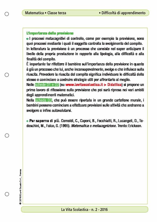 L'importanza della previsione | Giunti Scuola L'importanza della previsione | Giunti Scuola