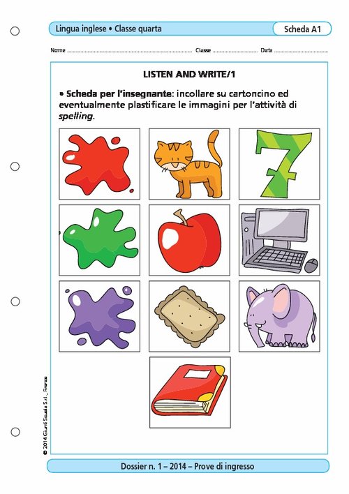 Listen and write/1 | Giunti Scuola Listen and write/1 | Giunti Scuola