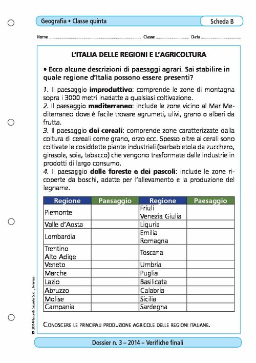 L'Italia delle regioni e l'agricoltura | Giunti Scuola