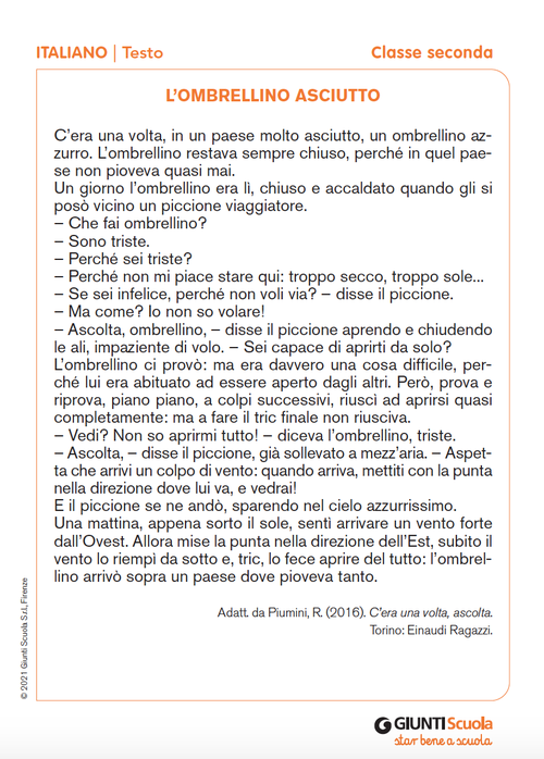 L'ombrellino asciutto | Giunti Scuola L'ombrellino asciutto | Giunti Scuola