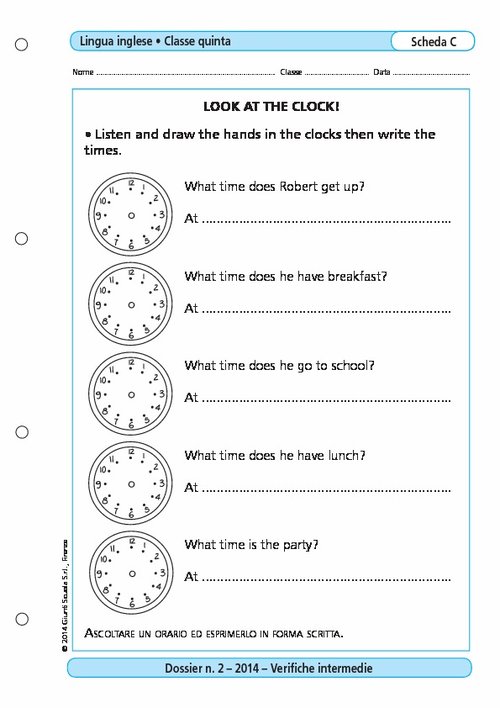 Look at the clock! | Giunti Scuola Look at the clock! | Giunti Scuola