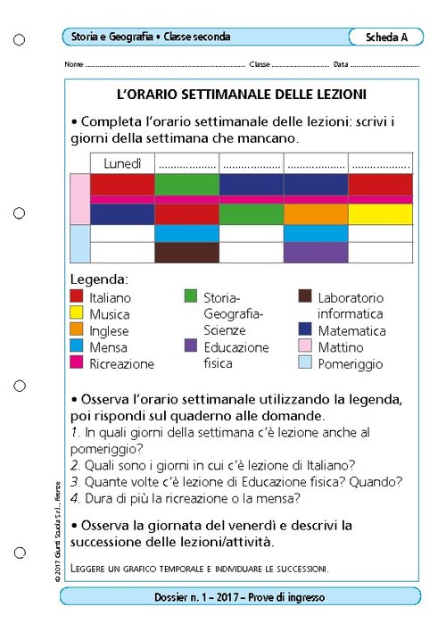 L'orario settimanale delle lezioni | Giunti Scuola L'orario settimanale delle lezioni | Giunti Scuola