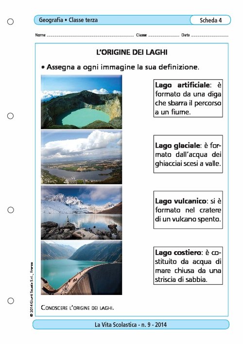 L'origine dei laghi | Giunti Scuola L'origine dei laghi | Giunti Scuola
