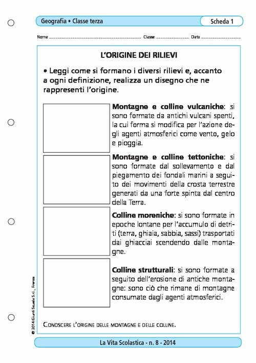 L'origine dei rilievi | Giunti Scuola L'origine dei rilievi | Giunti Scuola