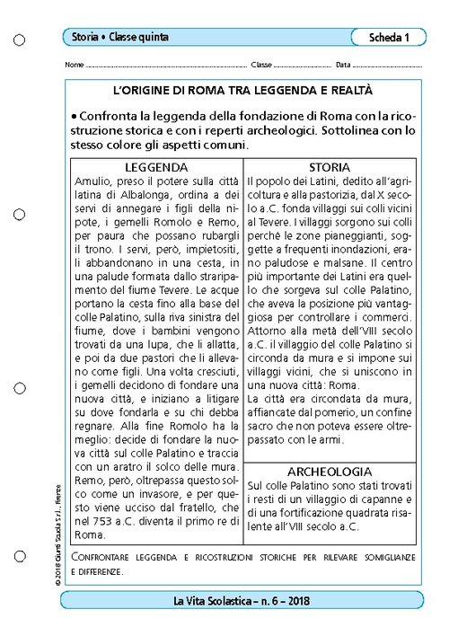 L’origine di Roma tra leggenda e realtà | Giunti Scuola L’origine di Roma tra leggenda e realtà | Giunti Scuola
