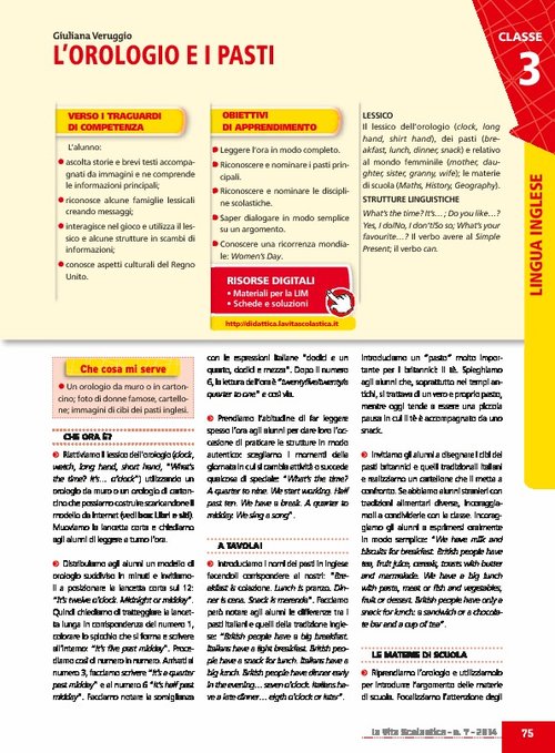 L'orologio e i pasti | Giunti Scuola L'orologio e i pasti | Giunti Scuola