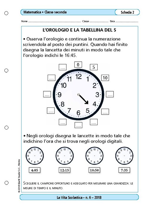 L’orologio e la tabellina del 5 | Giunti Scuola L’orologio e la tabellina del 5 | Giunti Scuola