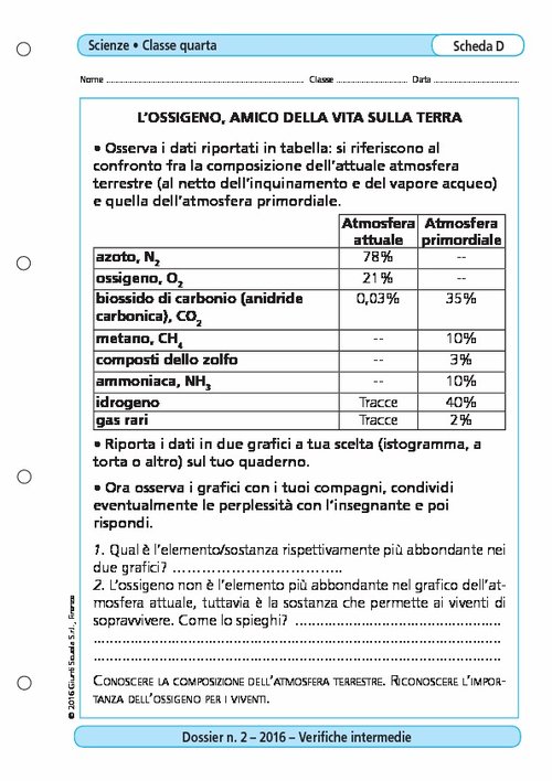 L'ossigeno, amico della vita sulla Terra | Giunti Scuola L'ossigeno, amico della vita sulla Terra | Giunti Scuola