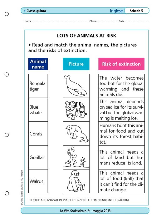 Lots of animals at risk | Giunti Scuola