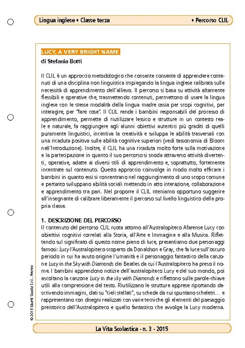 Lucy, a very bright name | Giunti Scuola Lucy, a very bright name | Giunti Scuola