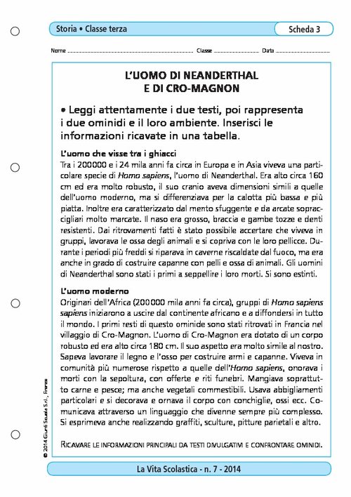 L'uomo di Neanderthal e di Cro-Magnon | Giunti Scuola