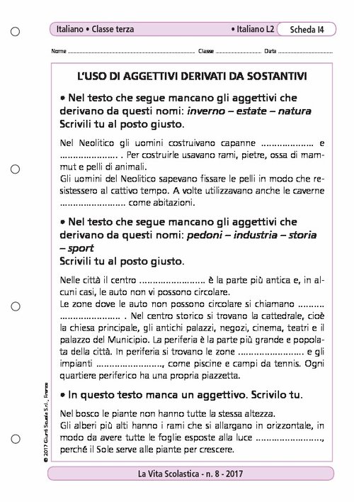 L'uso degli aggettivi derivati da sostantivi | Giunti Scuola L'uso degli aggettivi derivati da sostantivi | Giunti Scuola