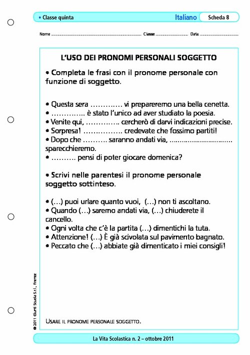 L'uso dei pronomi personali soggetto | Giunti Scuola L'uso dei pronomi personali soggetto | Giunti Scuola