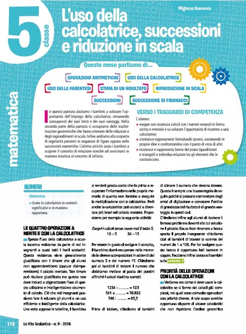 L'uso della calcolatrice, successioni e riduzione in scala | Giunti Scuola L'uso della calcolatrice, successioni e riduzione in scala | Giunti Scuola