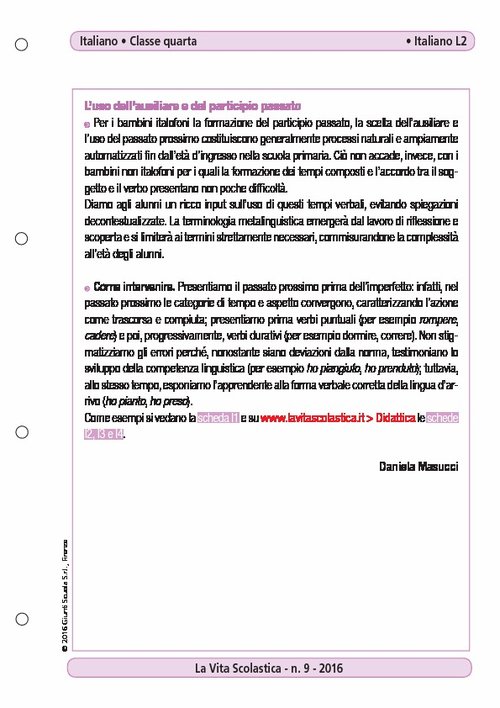 L'uso dell'ausiliare e del participio passato | Giunti Scuola