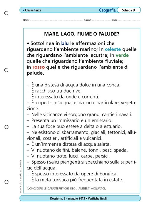 Mare, lago, fiume o palude? | Giunti Scuola Mare, lago, fiume o palude? | Giunti Scuola