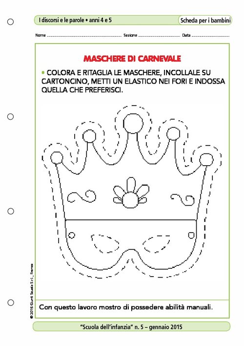 Maschere di Carnevale - La maschera da re | Giunti Scuola Maschere di Carnevale - La maschera da re | Giunti Scuola