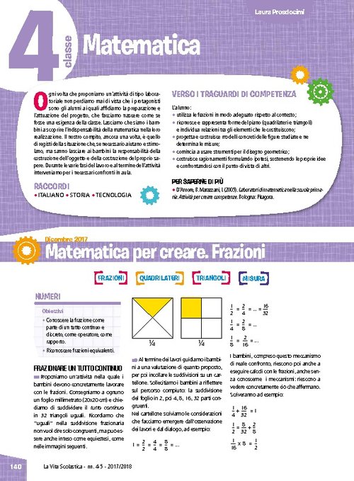 Matematica per creare. Frazioni - Moltiplicazioni, misurazioni, stime | Giunti Scuola Matematica per creare. Frazioni - Moltiplicazioni, misurazioni, stime | Giunti Scuola