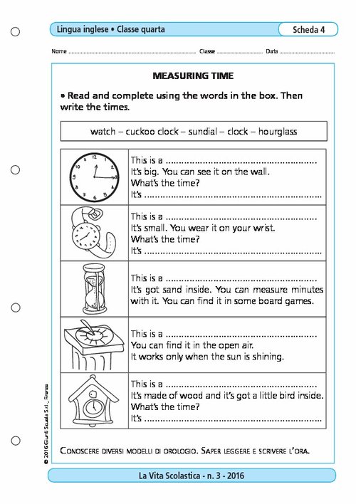Measuring time | Giunti Scuola Measuring time | Giunti Scuola