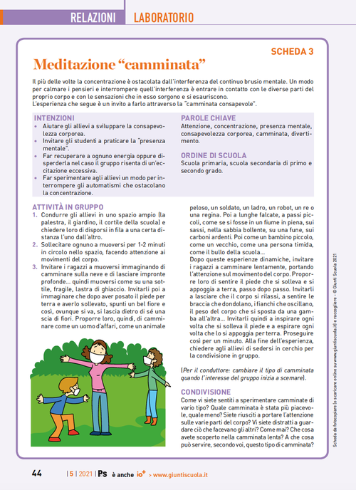 Meditazione “camminata” | Giunti Scuola Meditazione “camminata” | Giunti Scuola