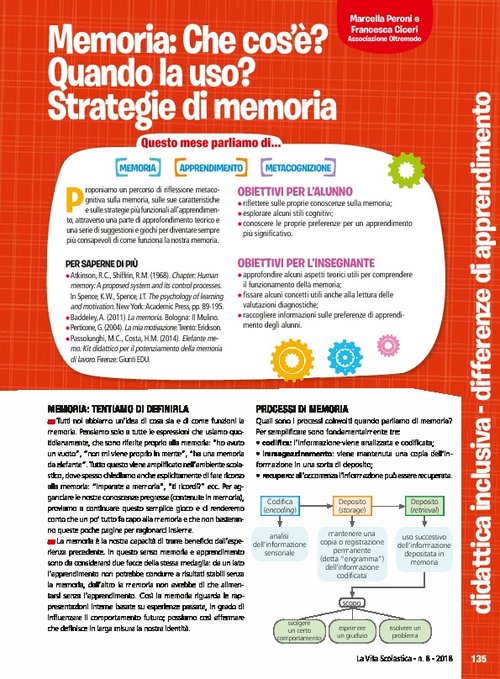 Memoria: Che cos'è? Quando la uso? Strategie di memoria | Giunti Scuola Memoria: Che cos'è? Quando la uso? Strategie di memoria | Giunti Scuola