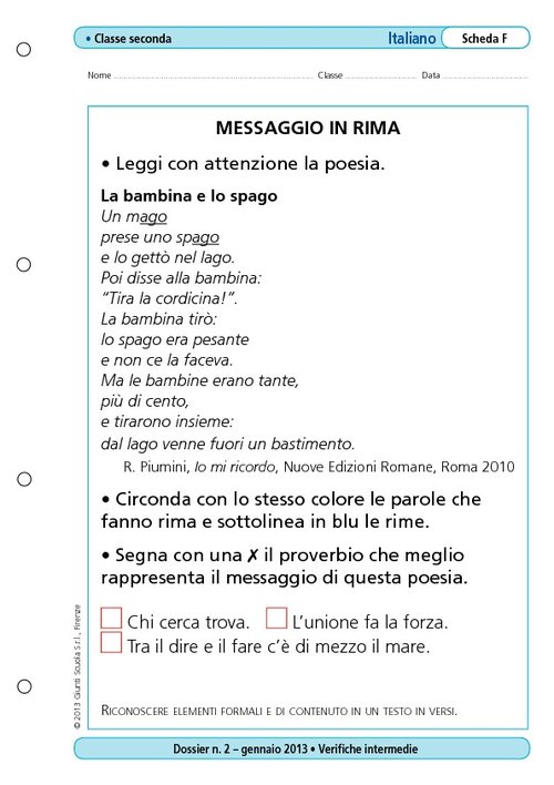 Messaggio in rima | Giunti Scuola Messaggio in rima | Giunti Scuola