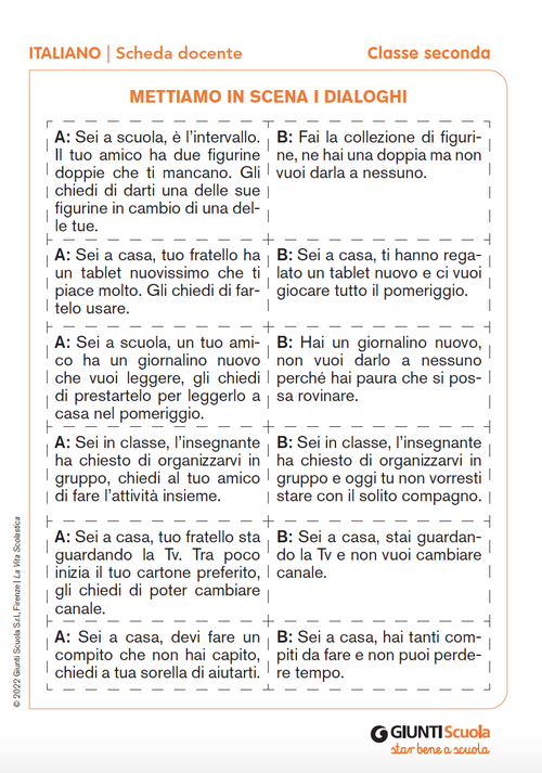 Mettiamo in scena i dialoghi. | Giunti Scuola Mettiamo in scena i dialoghi. | Giunti Scuola