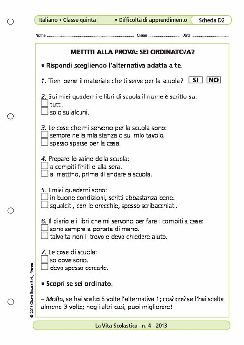 Mettiti alla prova: sei ordinato/a? | Giunti Scuola Mettiti alla prova: sei ordinato/a? | Giunti Scuola