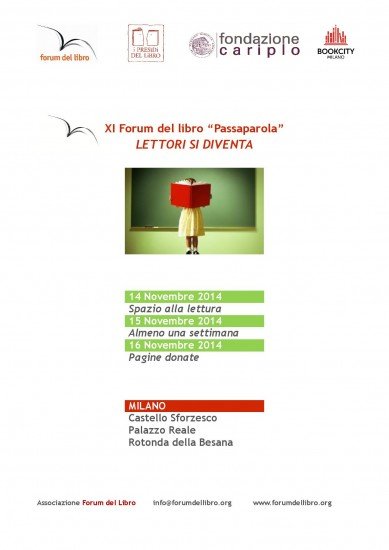 Milano - Dal 14 al 16 novembre XI Forum del Libro Passaparola: Lettori si diventa | Giunti Scuola Milano - Dal 14 al 16 novembre XI Forum del Libro Passaparola: Lettori si diventa | Giunti Scuola