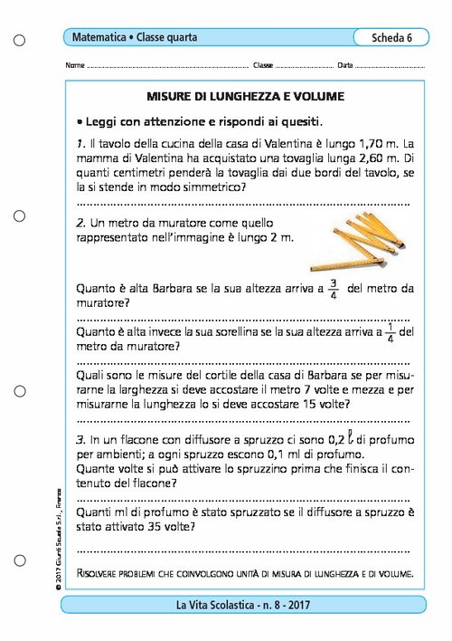 Misure di lunghezza e volume | Giunti Scuola Misure di lunghezza e volume | Giunti Scuola