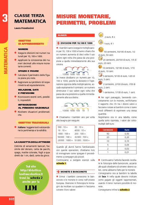Misure monetarie, perimetri, problemi | Giunti Scuola Misure monetarie, perimetri, problemi | Giunti Scuola